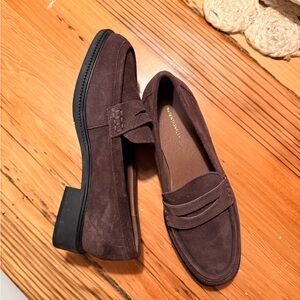 INTENTIONALLY BLANK Dark Brown Suede Loafers